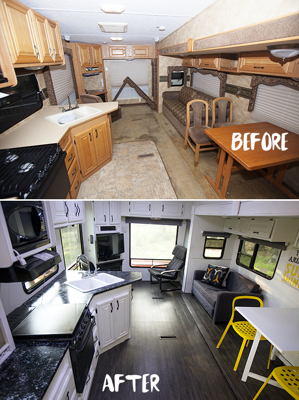 RVObsession - Fifth Wheel Renovations - this amazing renovation by fiddystates.com look totally impressive, but when you realise it was all done in three weeks then you're left just scratching your head at how it was done!