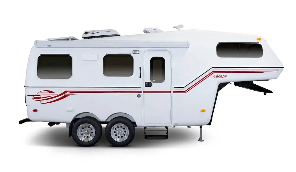Side view of small Escape 5.0 fifth wheel camper